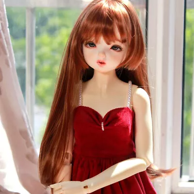 BJD Doll's 8-9  1/3 7-8  1/4 6-7  1/6 Wig Long Candy Brown Dollfile For SD MSD • $17.99