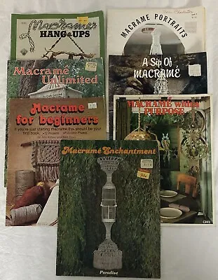 Vintage 1970's Macrame Instructions Books Lot Of 7 Home Decor Plant Hangers • $24.97