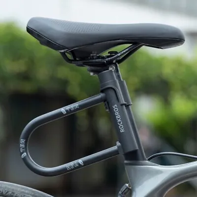 New ROCKBROS 7 X5.1  Cycling U-lock Steel Carbon Bicycle Lock With Bracket 2Keys • $16.99