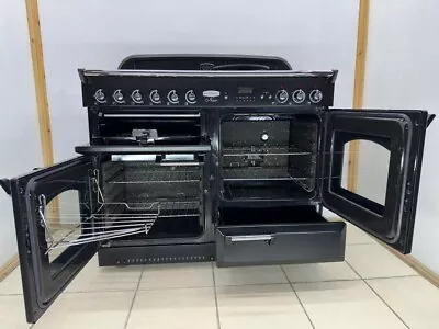 RANGEMASTER NOIR 110 DUAL FUEL IN BLACK AND CHROME. Ref-R17 • £1299