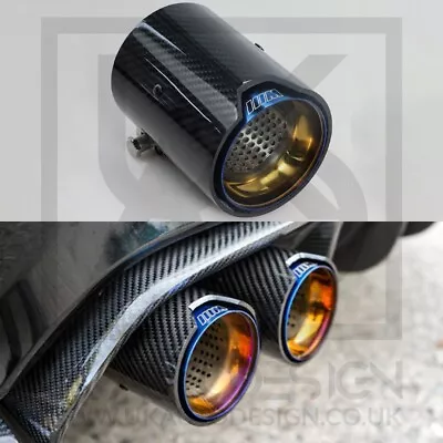 1 X BMW M2/M3/M4/M5 MP Burnt Blue Carbon Fibre Exhaust Tip (F87/F80/F82/F83/F10) • £64.99