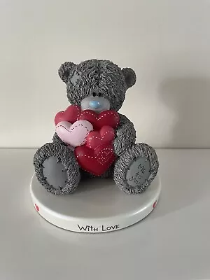 Me To You Tatty Teddy Holding Hearts Resin Ornament - 10cm Tall. New - No Box. • £7.50