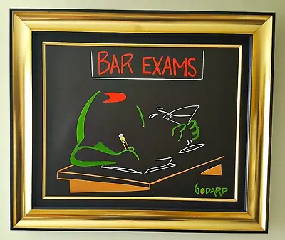 Michael Godard – “Bar Exams” – Original Oil On Canvas – Gallery Frame • $1750