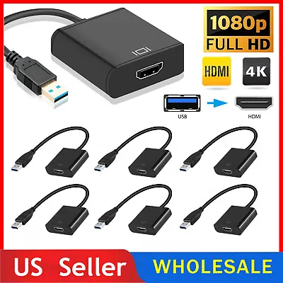 HD 1080P USB 3.0 To HDMI Video Cable Adapter For PC LCD TV Laptop Converter LOT • $9.59