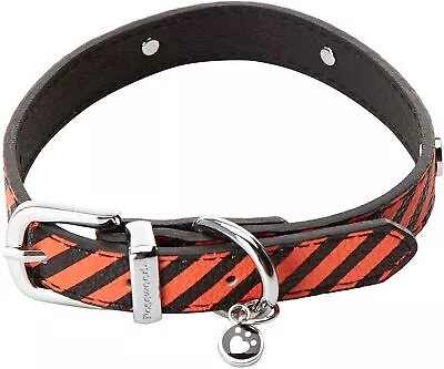 Rosewood Wag N Walk Designer Collar Tangerine Stripe 8-12  • £4.99