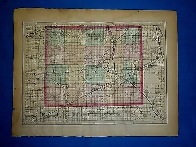 Antique 1873 Atlas Map ~ LENAWEE & HILLSDALE County MICHIGAN ~ Old Authentic  • $34