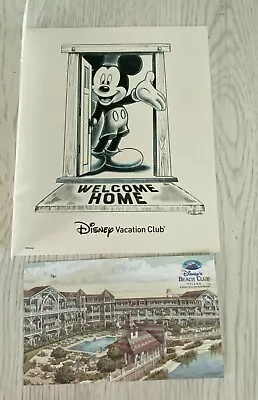 Disney Beach Club Villas Resort Post Card & Vacation Club Mickey Mouse Drawing   • $12.50