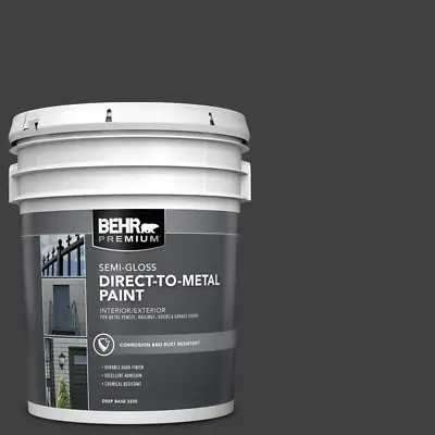 5 Gal. Black Semi-Gloss Direct-To-Metal Interior/Exterior Paint • $200