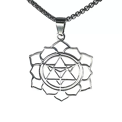 Merkaba Necklace Silver Stainless Steel Spiritual Sacred Geometry Pendant Chain • $19.99