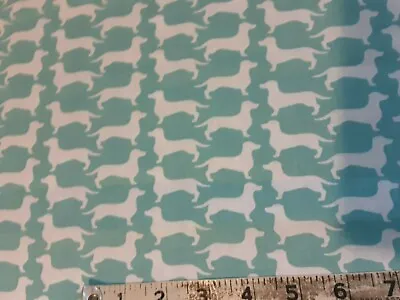 Dachshunds On Blue Cotton Fabric  Bty • $9.99