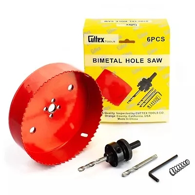 7  (177mm) Cuttex Tools Bi-Metal Hole Saw Kit 6 PCS Set %8 Co MAX 40mm Depth • $23.95