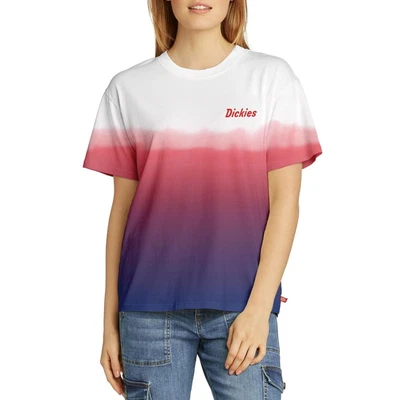 $7.29 • Buy Dickies Womens White Logo Dip Dye Tee T-Shirt Top S BHFO 7706