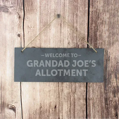£12.95 • Buy Personalised Welcome Slate Door Sign - Family Kitchen Garden Allotment Plaque