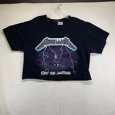 Women’s Metallica Ride The Lightning Cropped T Shirt Large • $11.30