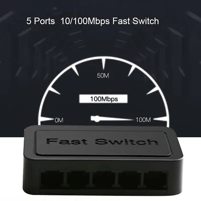 Mini Network Switch 5 Port 10/100Mbps Switch IP175G Chipset Plastic For Desktop • $6.50