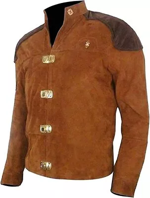 Men's Brown Real Suede Leather Jacket Battlestar Galactica Warriors Viper • $139