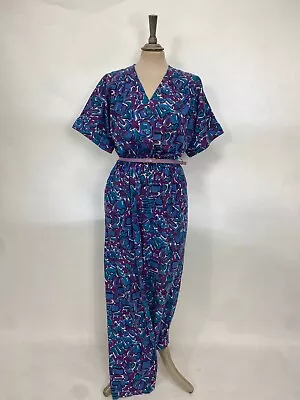 Vintage 80s Handmade Jumpsuit Abstract Retro Boiler Suit All In One Romper #V2 • £30