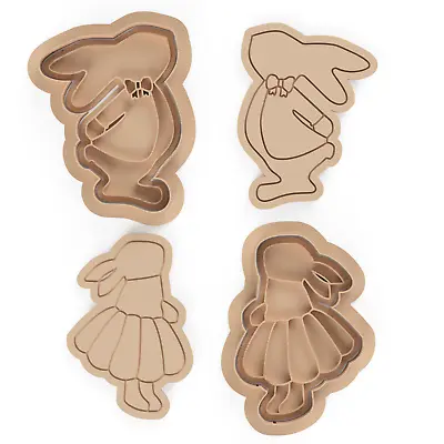 Mr. & Mrs. Easter Bunny Cookie Cutter And Embosser Stamp • $17.99