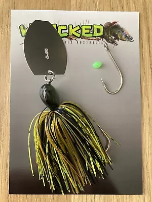 WHACKED LURES AUS ~ 1oz 'Rig Your Own Trailer' CHATTERBAIT ~ GREMLIN GREEN • $13.50