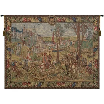 Medieval Brussels II Hunt Of Maximilian European Woven Tapestry Wall Hanging • $237.59