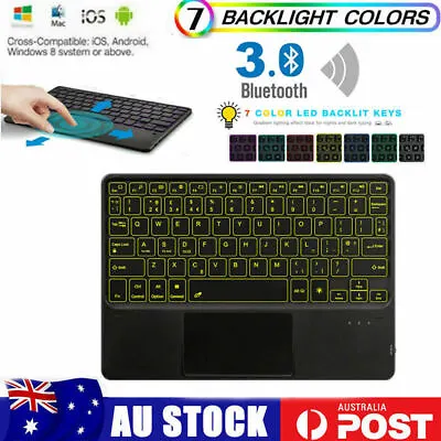 Universal Backlit Wireless Keyboard With Touchpad For Tablet Mobile Phone PC • $29.90