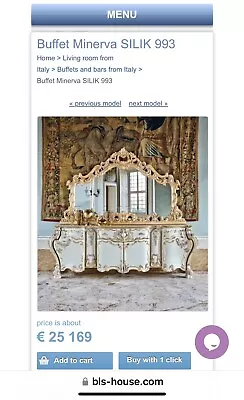 $33K+ Mint Italian Silik Buffet China Hutch Display Curio Cabinet & Mirror Italy • $16000