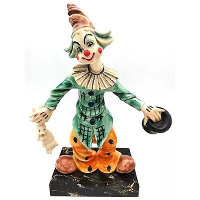 Italian Art Magician Clown Hat Trick Figurine Vintage Arnart Pucci Marble Base • $38.39