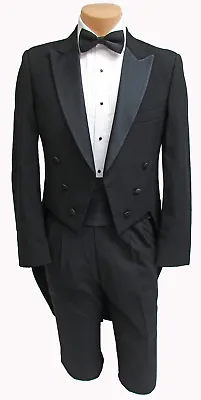 $28.88 • Buy Boy's Size Black Tuxedo Tailcoat Wedding Ring Bearer Dickens Christmas Carol 