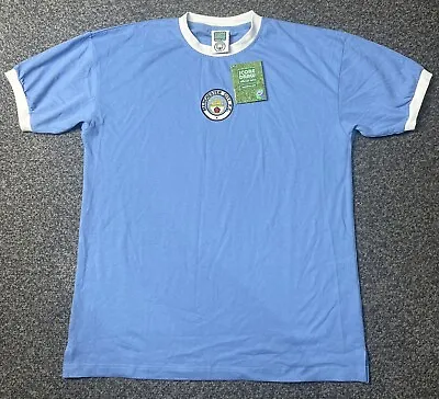 Manchester City 1972/1975 Home Football Shirt  Size L  Retro Score Draw Nwt • £39.99