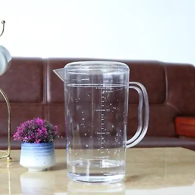 Clear Large  With Lid (Full Capacity Jug) Drink  For Water Juice Ice Tea • £14.27