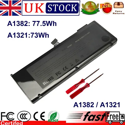 A1321 Battery For MacBook Pro A1286 Mid 2009 2010 2012 Late 2011 Mid 2012 A1382 • £24.99