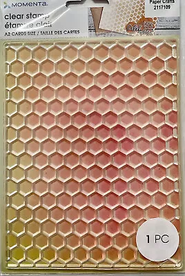 $9.95 • Buy Momenta Background Hexagon Honeycomb Clear Stamp A2 Card Size Rare! Retired!