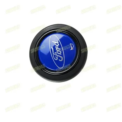 Horn Button Blue / Black Fits All Ford MOMO RAID NRG Steering Wheel Sport New • $23.64