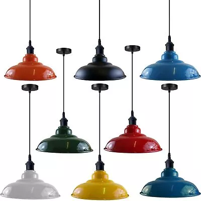 Vintage Industrial Ceiling Pendant Light Hanging Lamp Pendent Lamp Shade E27 • £20.89