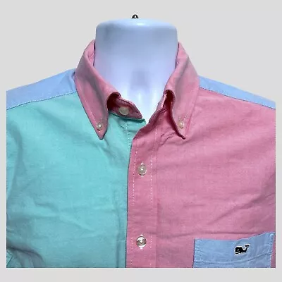 Vineyard Vines Tucker Shirt Men's Medium Slim Fit Multicolor Colorblock Whale • $29.99