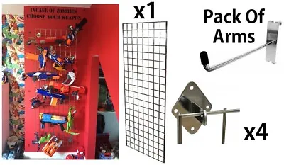For Nerf Gun Display Kids Bedroom Storage Childrens Room Wall Hanging Grid Mesh  • £74
