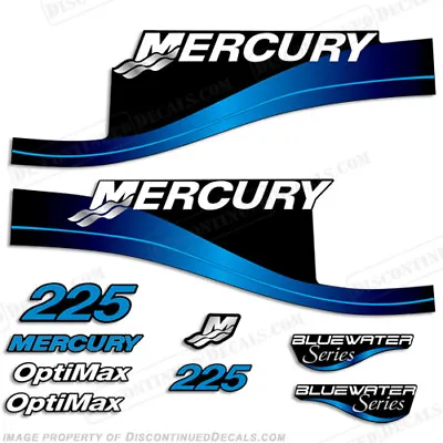 Fits Mercury 225hp Decal Kit - 1999-2004 (Blue) - Optimax Bluewater • $94.95