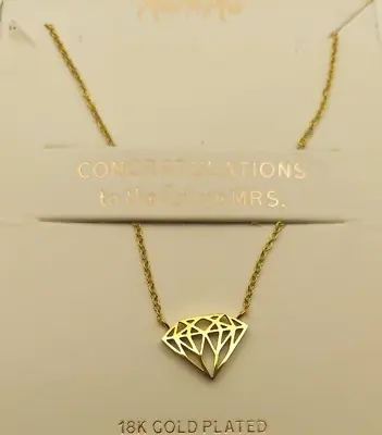 Miss To Mrs Congratulations To The Future Mrs. 18 K Gold Plated Necklace • $22.49