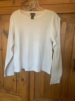 Sigrid Olsen Essentials Women's Large Beige Long Sleeve 100% Cotton Top • $18