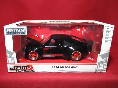 1974 Mazda RX-3 Black JDM Tuners Jada Toys 1/24 Scale Diecast Car • $89.99