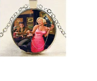 MARILYN MONROE ELVIS STAR ART MOVIE Pendant On 20  925 Sterling Silver Necklace  • $13.99