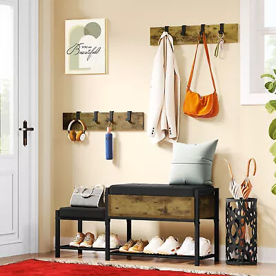 TAUS Hall Tree Entryway Bench With Shoe Storage & Coat Rack For Bedroom Hallway • $104.39