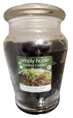 Hard To Find Yankee Candle 19 Oz Jar Simply Home Christmas Pine/Dome Lid Dk Grn • £22.38