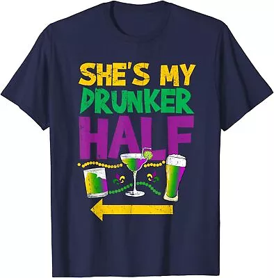 Drunker Half Couple Matching Boyfriend Mardi Mardi Unisex T-Shirt • $19.99