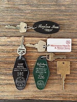 Vintage Lot Of 5 Motel / Hotel Room Keychain Key Fob & Keys • $14.99