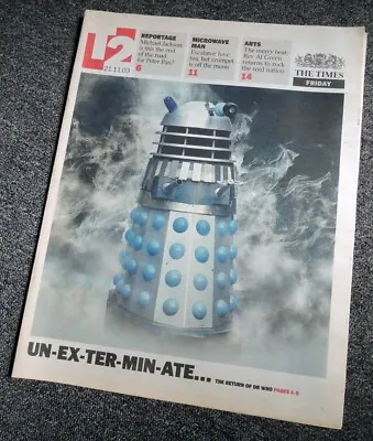 £19.99 • Buy The Times T2 Newspaper Supplement 21 Nov 2003 Doctor Who Anniversary Dalek Cover