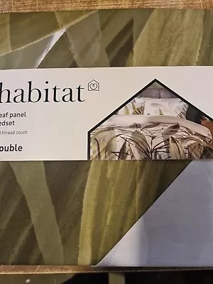 Habitat Leaf Panel Double Duvet Cover 50/50 Poly/Cotton Bedset  3Pc 180 THREAD • £9.99