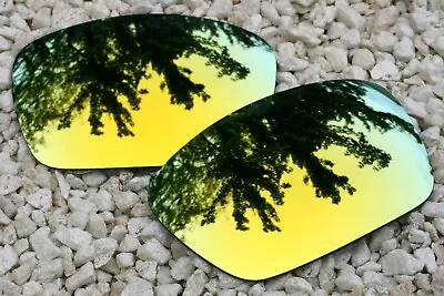24k Yellow Gold Polarized Mirrored Lenses For Oakley Crankcase - Dark Grey Tint • $11.24