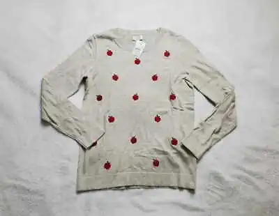 New Women's S M L Xl 3x J Crew Factory Apples Teddie Sweater For Teachers • $69.99