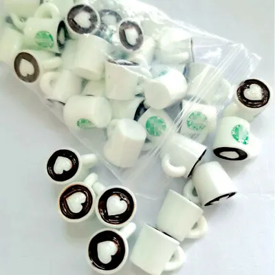 100Pcs Dollhouse Miniature Hot Coffee Cups Mugs Love Shade Mocha Cappu Model  • $19.94